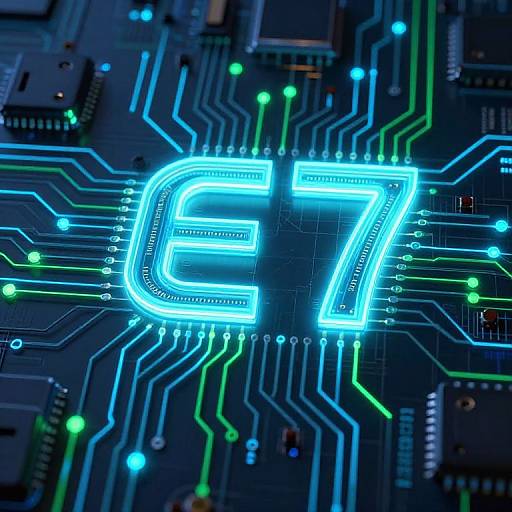 Neon Blue-Green Futuristic Circuit