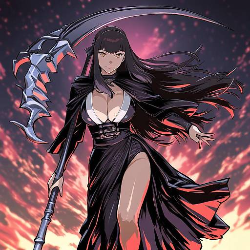 Illustration of Grim reaper, original in the style of Ueyama michirou