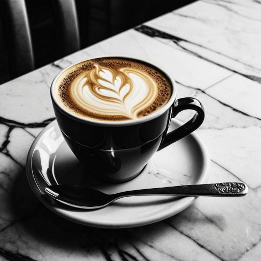 Film Noir Style Latte Coffee