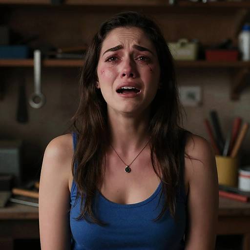 Emotional Portrait in a Cluttered Workshop