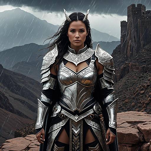 Fierce Desert Huntress in Stormy Fortress