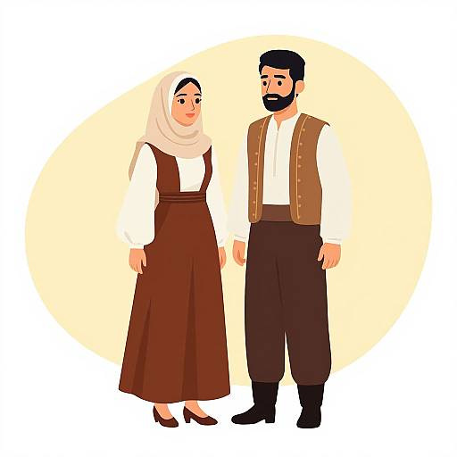 Turkish Couple in Traditional Attire