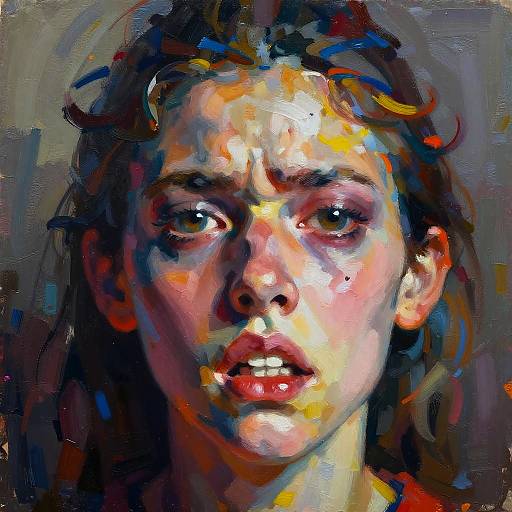 Surreal Grimace with Vibrant Swirls