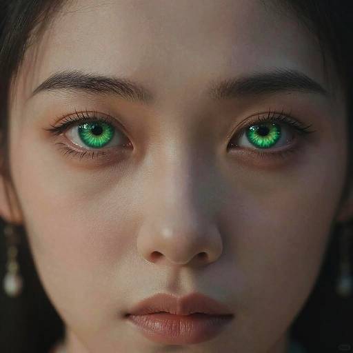 Hyper-Detailed Catlike Emerald Eyes Portrait