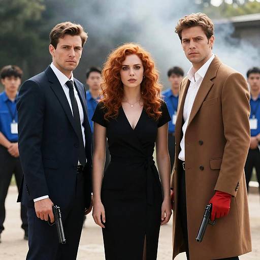 Dramatic Standoff with Intense Expressions