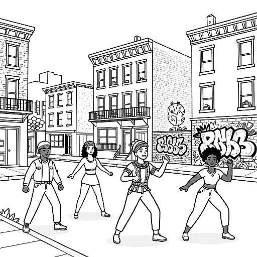 Vibrant Urban African American Coloring Pages