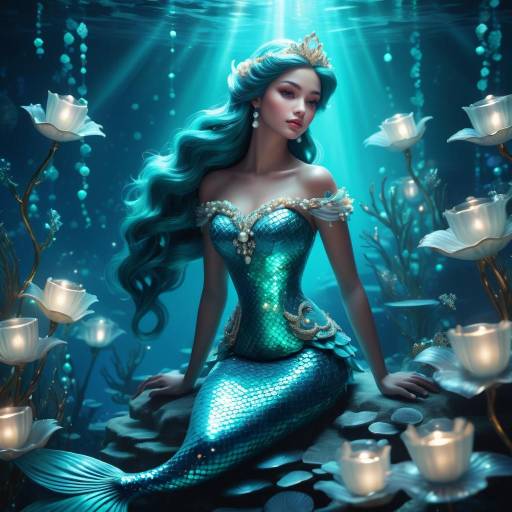 Ethereal Mermaid in Turquoise Light Ethereal Mermaid in Turquoise Light