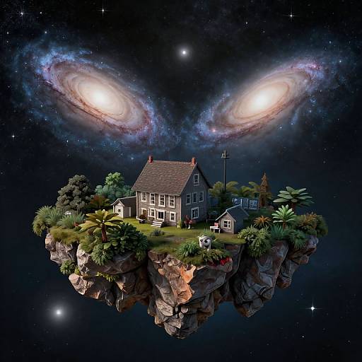 Floating Island Between Galaxies