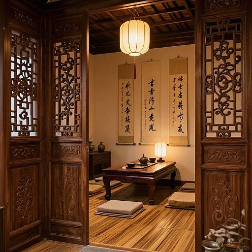 Traditional Chinese Tea Room Interior
