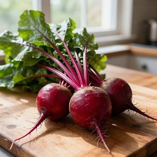 Rustic Beet in Warm Kitchen Light