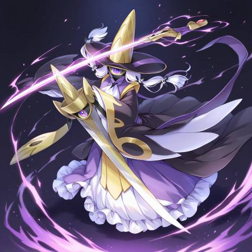 Illustration of Aegislash, pokemon in the style of Wataame27