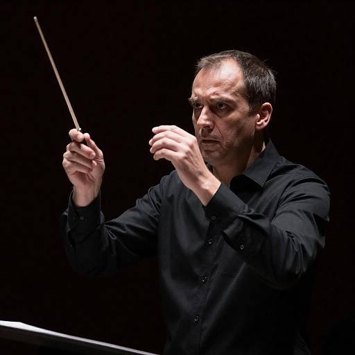 Intense Conductor in Dark Background