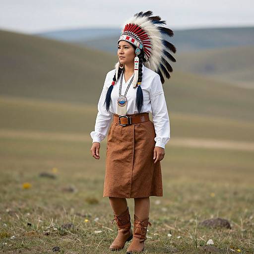 Native American Woman in Traditional Attire