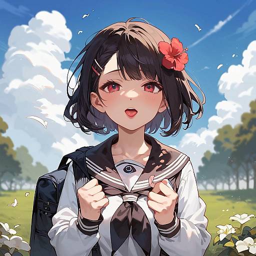 Masterpiece Serafuku Girl Outdoors