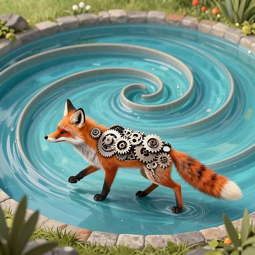 Clockwork Fox on Möbius Strip Pond