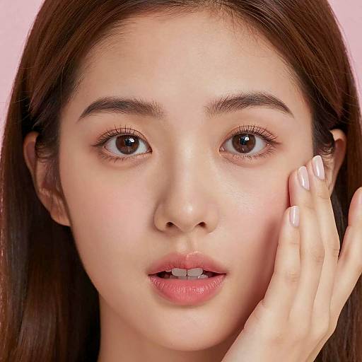 Close-up Portrait of Young Woman with Clear Skin