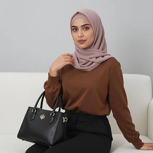 Portrait of Woman in Mauve Hijab