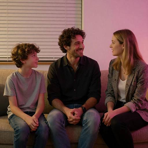Cozy Family Moment in Soft Lighting