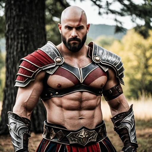Muscular Kratos Costume in Nature