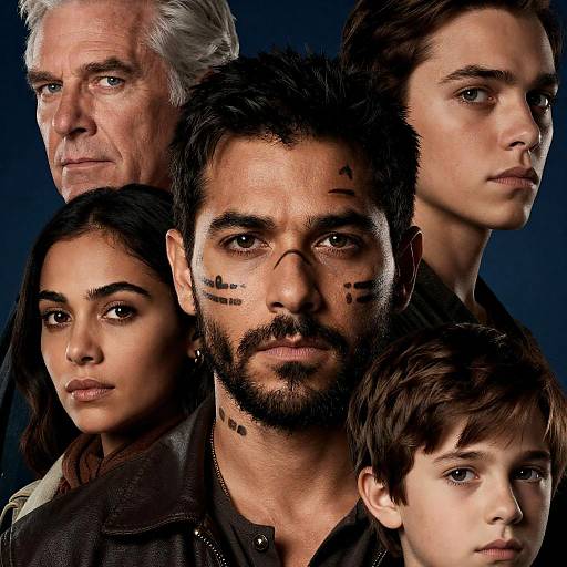 Dramatic Movie Poster with Diverse Faces