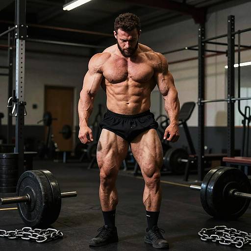Gritty Industrial Bodybuilder Training