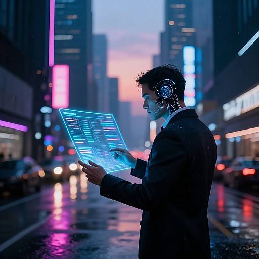 Futuristic Cyberpunk City at Dusk