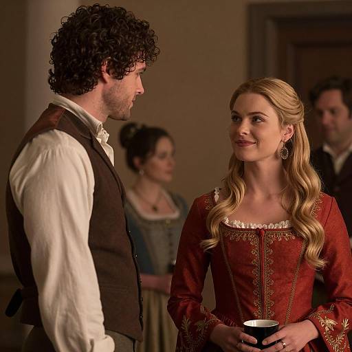 Romantic Period Scene with Eloquent Characters