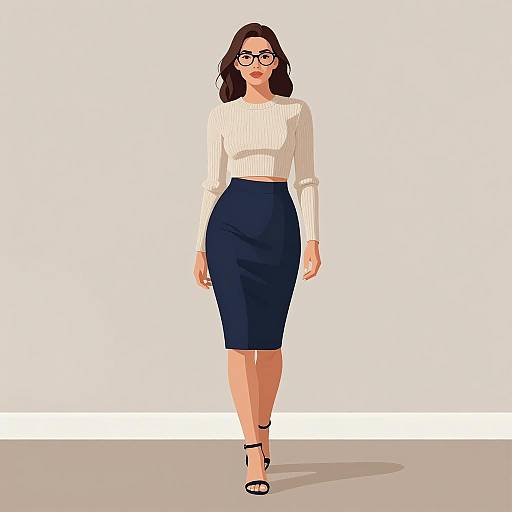 Stylized Confident Woman in Modern Outfit