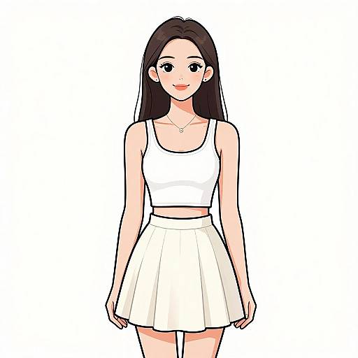 Minimalist Smiling Woman in White