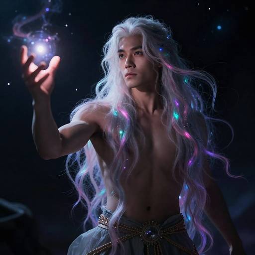 Celestial Tidecaller with Nebula Hair