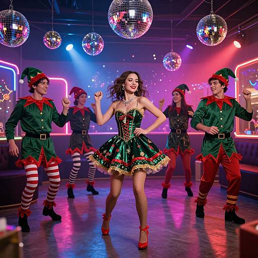 Neon Christmas Disco Dance Party