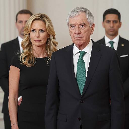 Serious Portrait of Elegant Duo