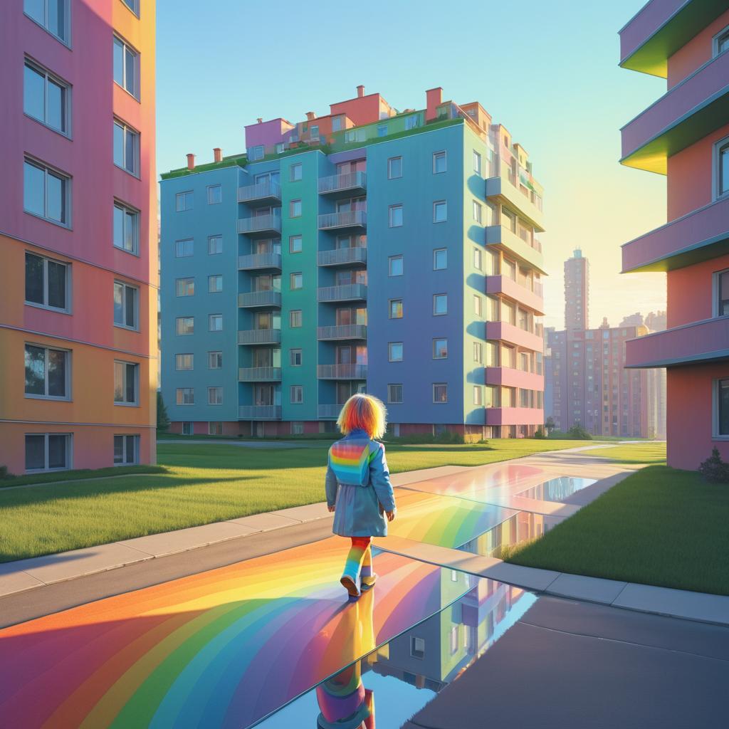 Surreal Child with Rainbow Hair