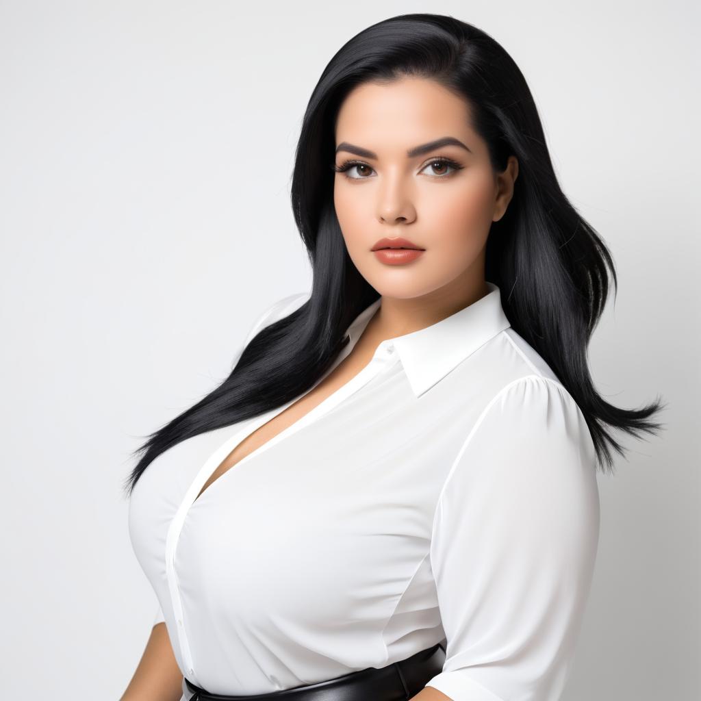 Elegant Woman in White Blouse