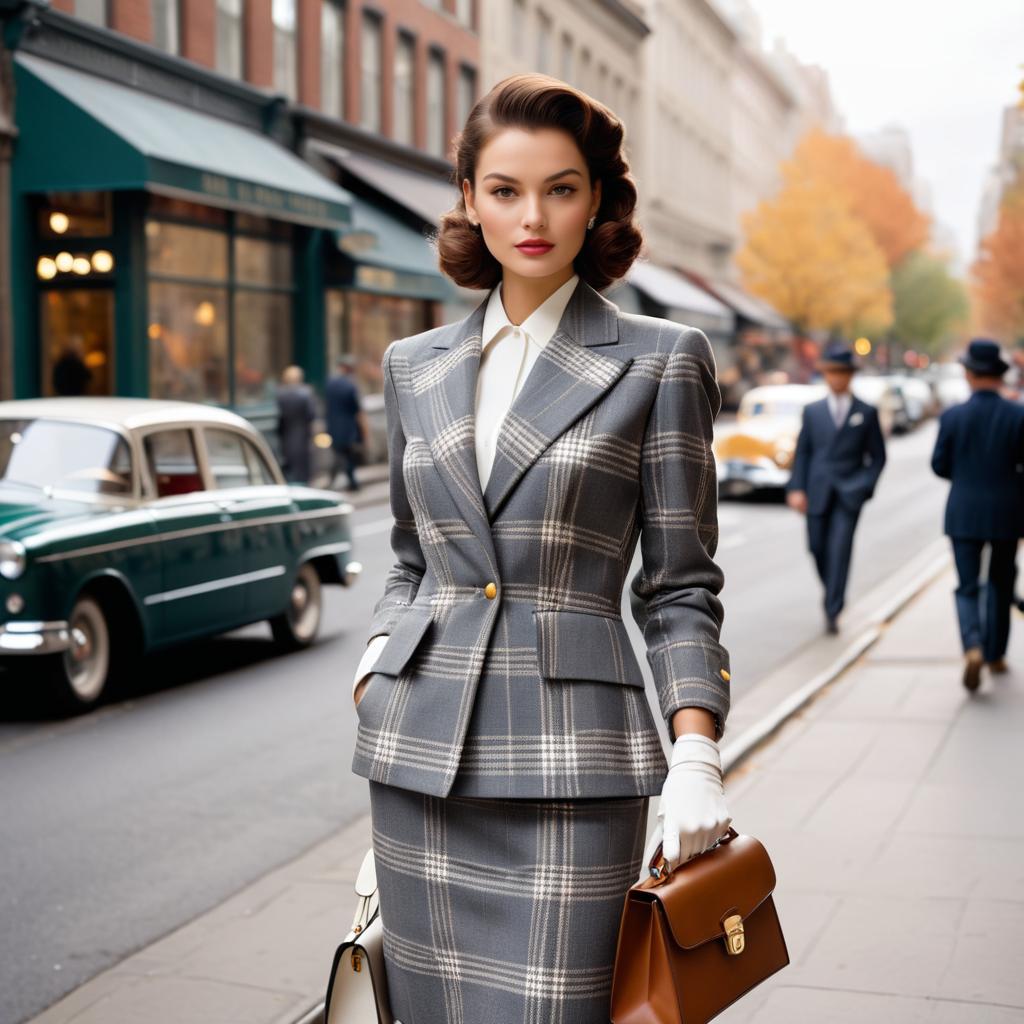 Chic Autumn Fashion in Busy Urban Setting