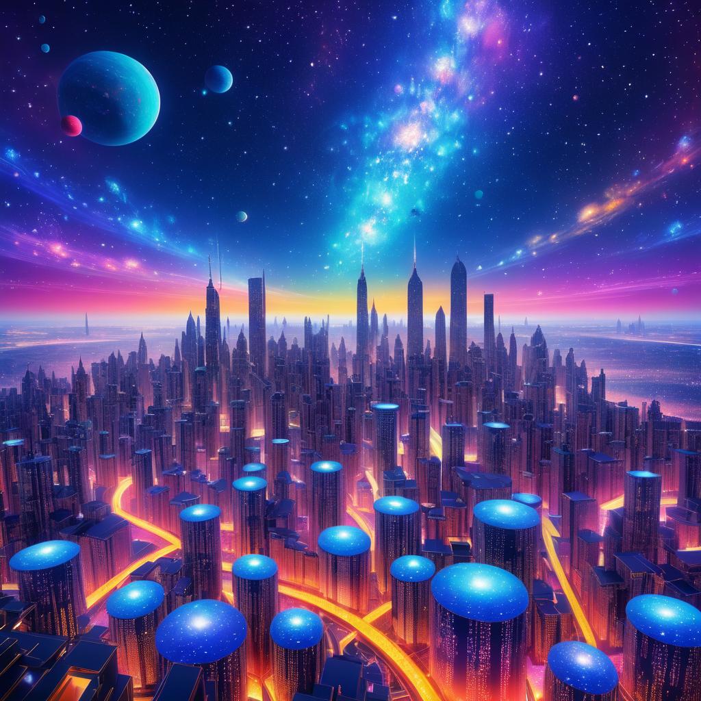 Galactic Skyline: A Vibrant Fantasy View