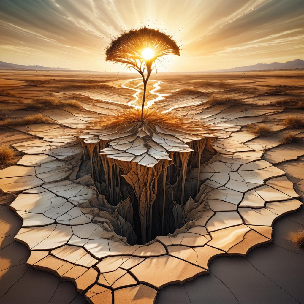 Surreal Nature Burst from Cracked Earth