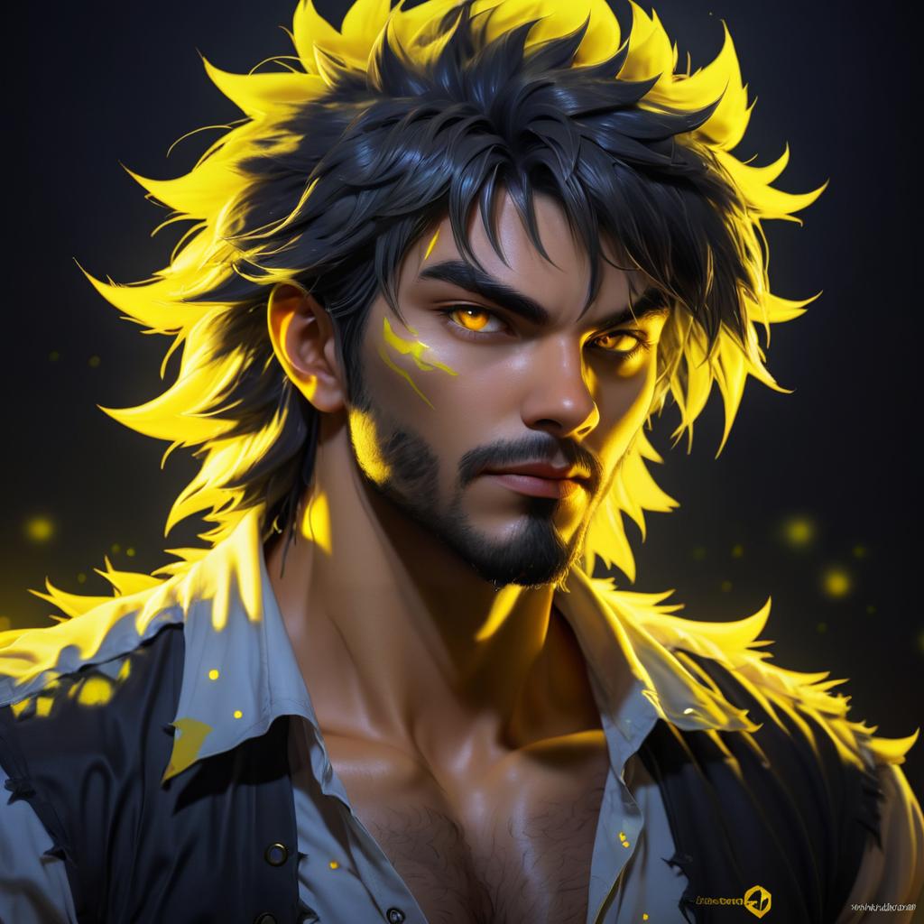 Realistic Anime Male Werewolf Portrait