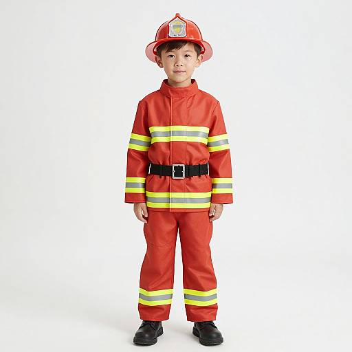 Boy in Firefighter Costume