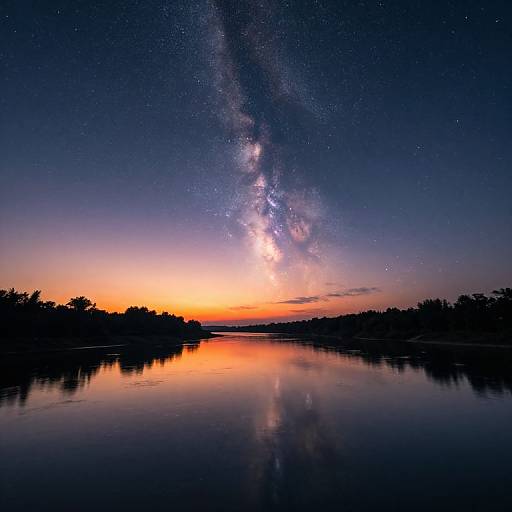 Surreal Sunset Over Tranquil River