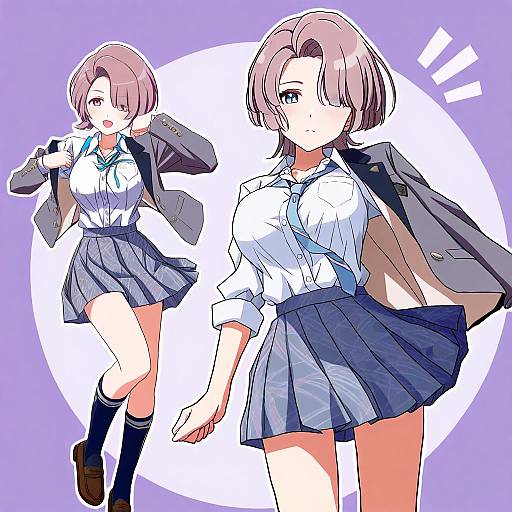 Illustration of Arimura mao, gakuen idolmaster in the style of Lielos