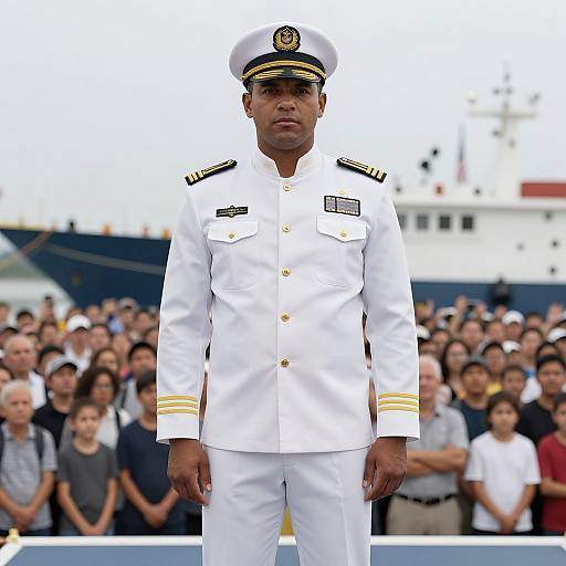 Ship Captain in White Uniform