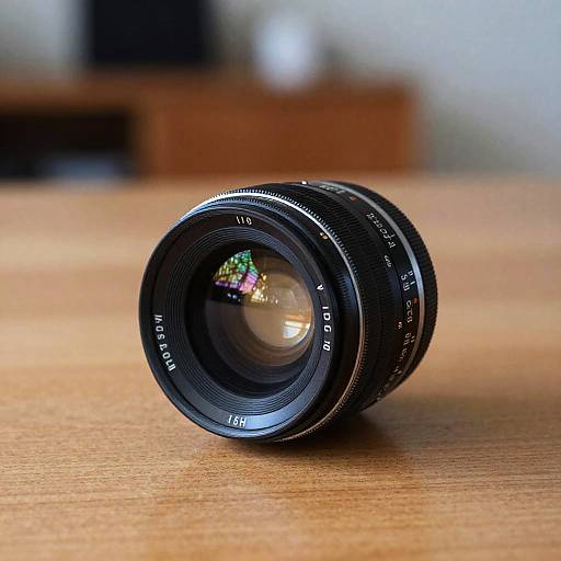 Vintage 65mm Film Lens on Wood