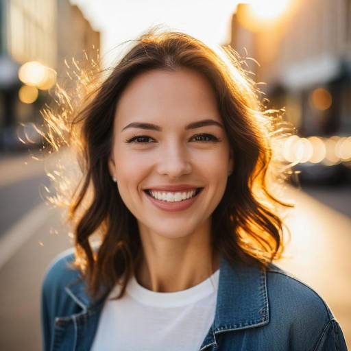Golden Hour Portrait of a Smiling Woman