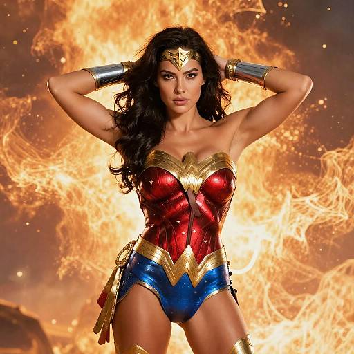 Fiery Wonder Woman Digital Art
