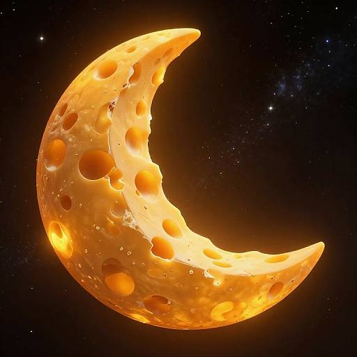 Radiant Fractured Crescent Moon