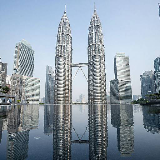 Symmetrical Twin Towers Reflection