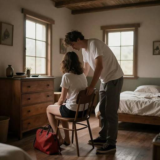 Dim Rustic Bedroom Warm Light Moment