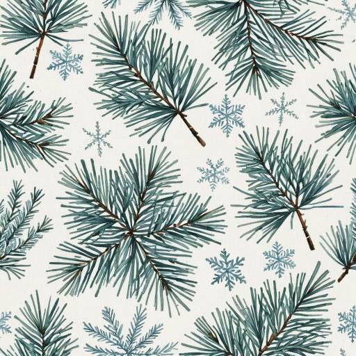 Fabric Effect Pine and Snowflake Pattern