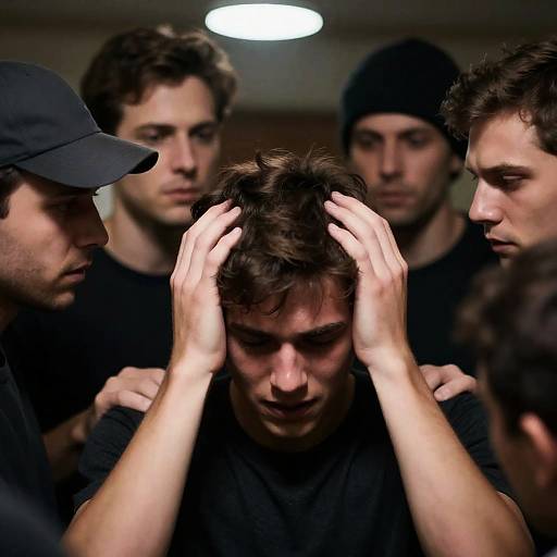 Intense Close-Up of Distressed Young Man